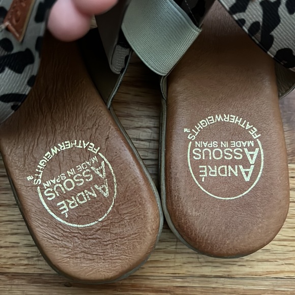 andre assous featherweights elastic sandal in animal print size 7 made in Spain - Picture 5 of 16